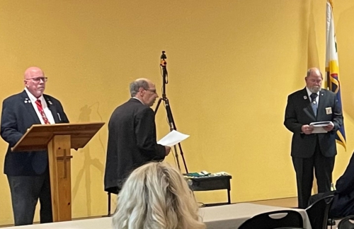 The officer installation team consisted of Mike Kavanaugh, State Executive Secretary; Deacon Bill Bollwerk; and Vice Supreme Master Chris Foley.